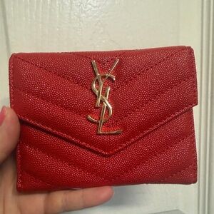 Red Quilted Envelope Wallet, New